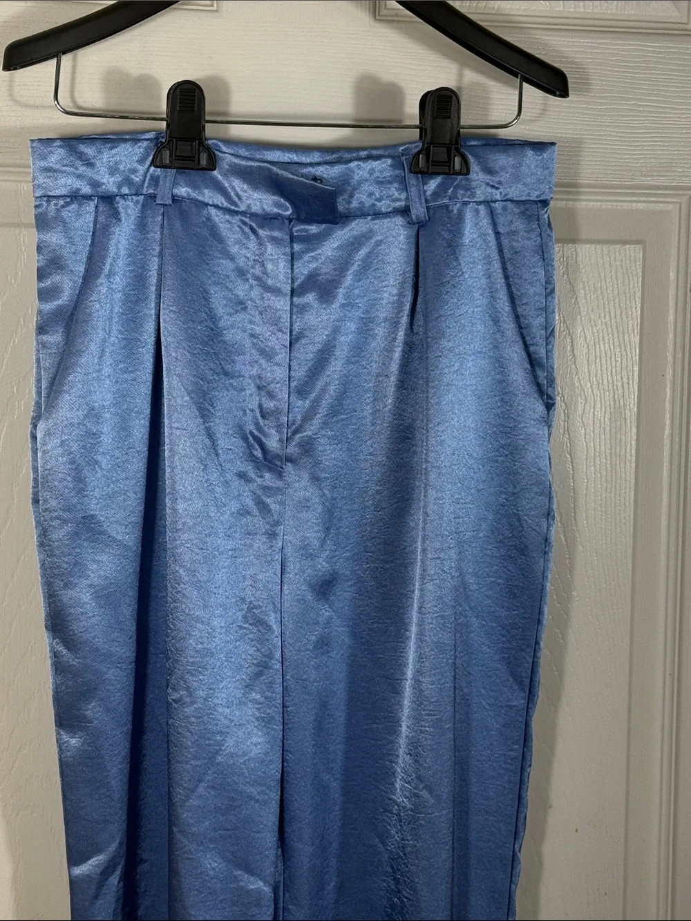 Chloe Sky Blue Satin Pantsuit Set